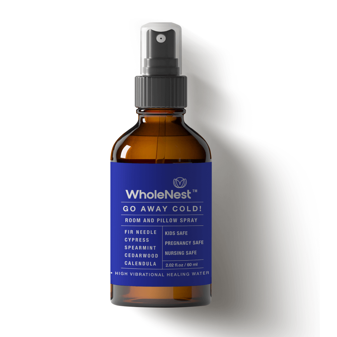 Go Away Cold - This pure, non-toxic room and pillow spray relieves nasal congestion, common colds, cough, seasonal allergies, and mild viruses, opens up the airways, and boosts your immune system