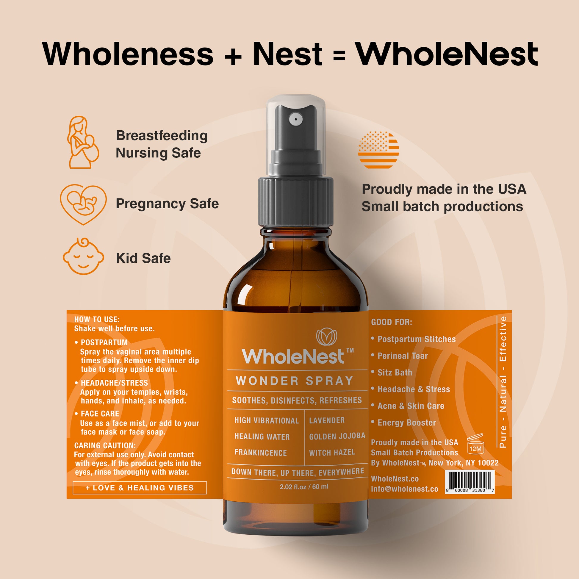WholeNest Postpartum Essentials - Honey Lavender Magic Perineal Liquid –  Birds & Bees Teas